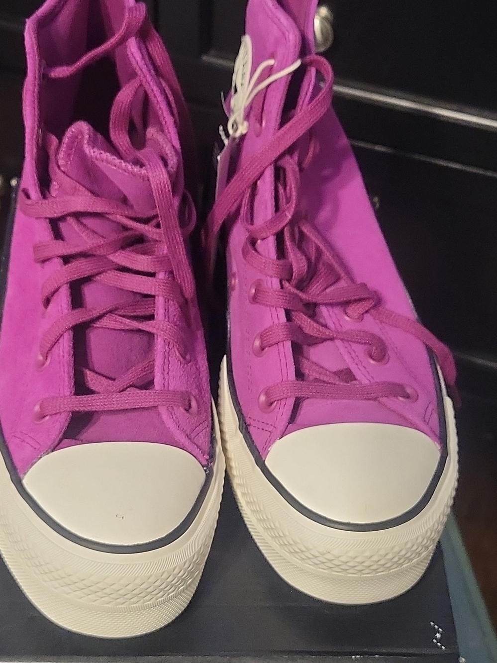 Converse Pinkish Purple High-Top Seude Material Sneakers